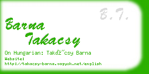 barna takacsy business card